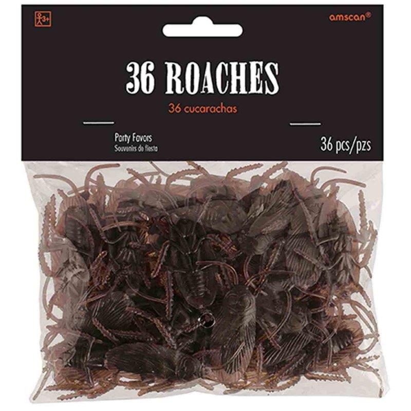 Pack of 36 Creepy Crawly Plastic Cockroaches