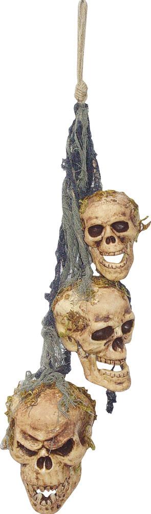 Hanging Rotten Skulls Halloween Prop
