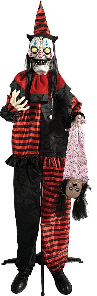 Standing Shaking Clown Animated Halloween Prop