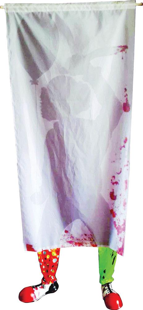 Killer Clown Curtain With Feet Halloween Prop