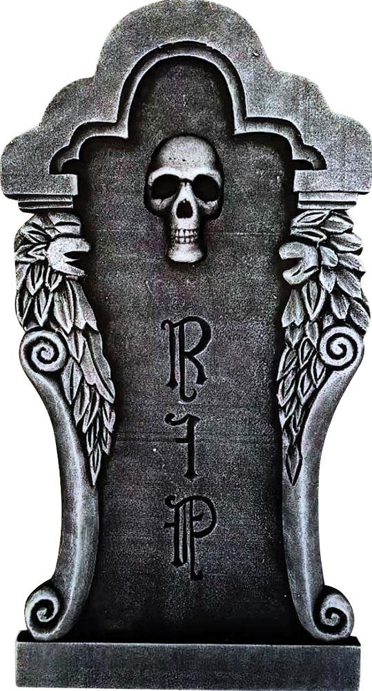 Silver Skull Tombstone Halloween Prop