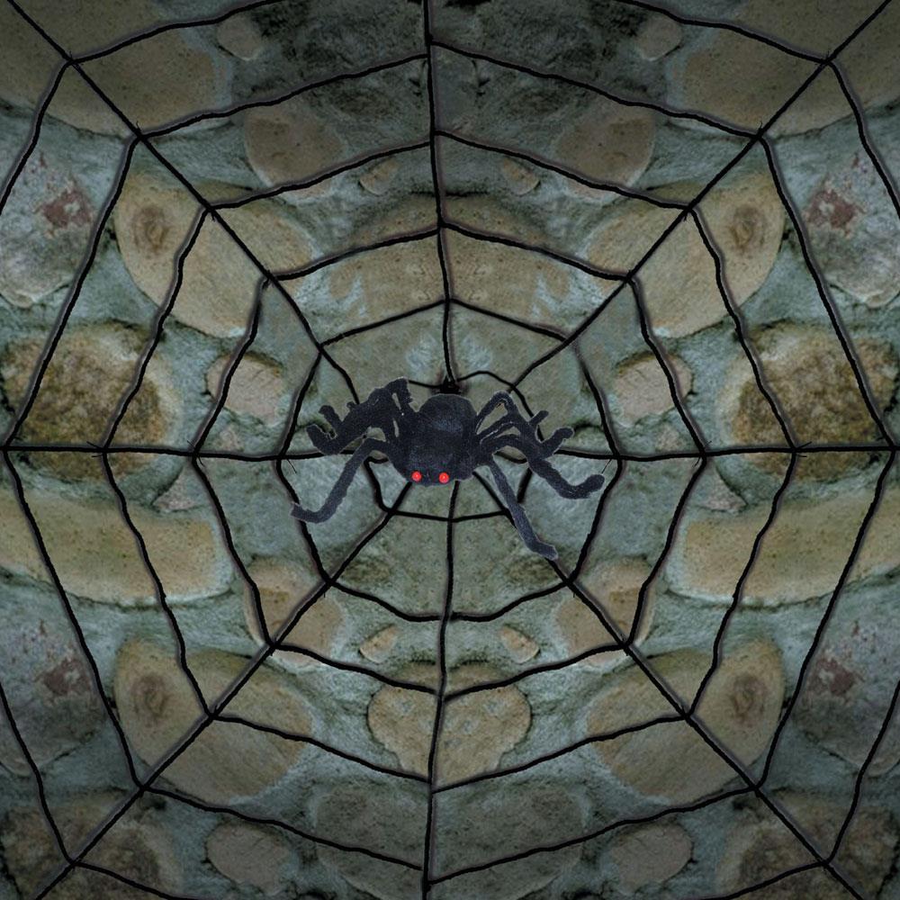 Giant Spider Web and Spider Halloween Prop