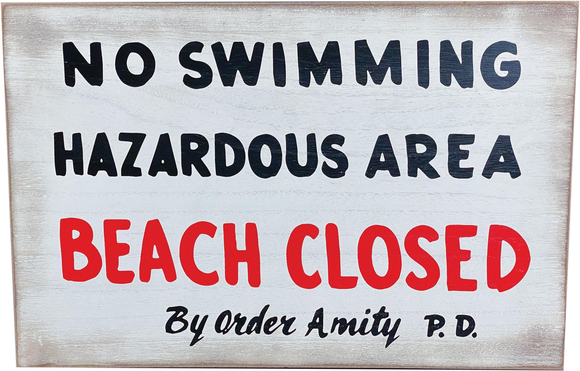 Jaws No Swimming Wood Sign Halloween Prop
