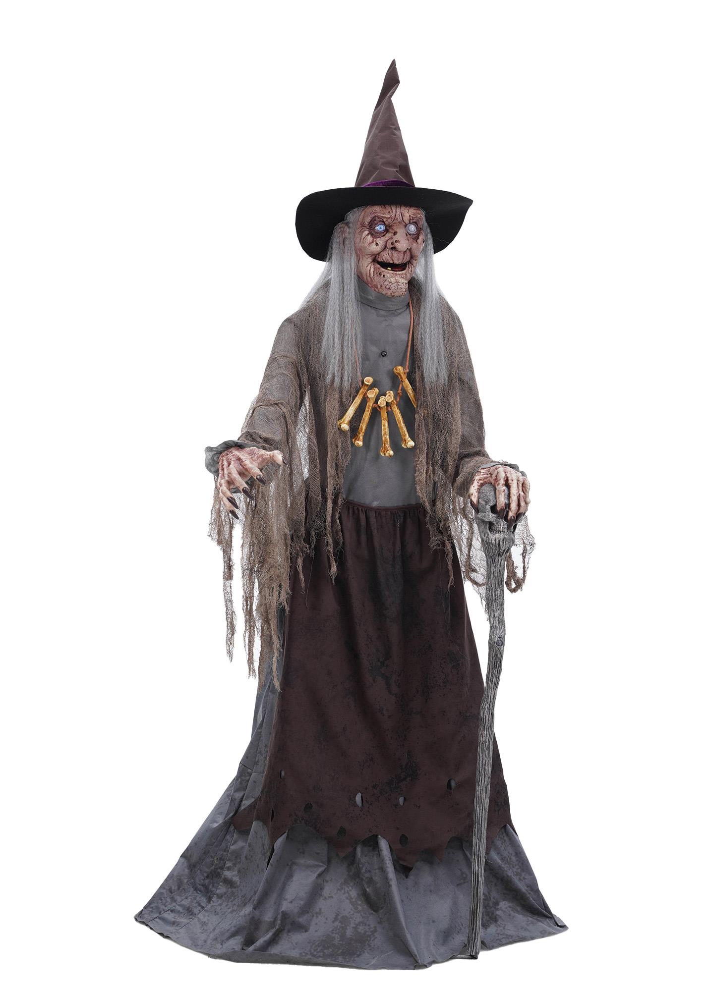 Crone Witch Animated Halloween Prop