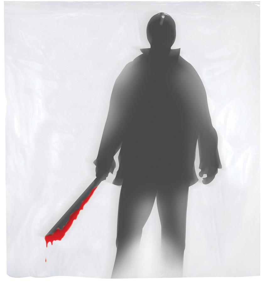 Shower Curtain Machete Killer Halloween Decoration