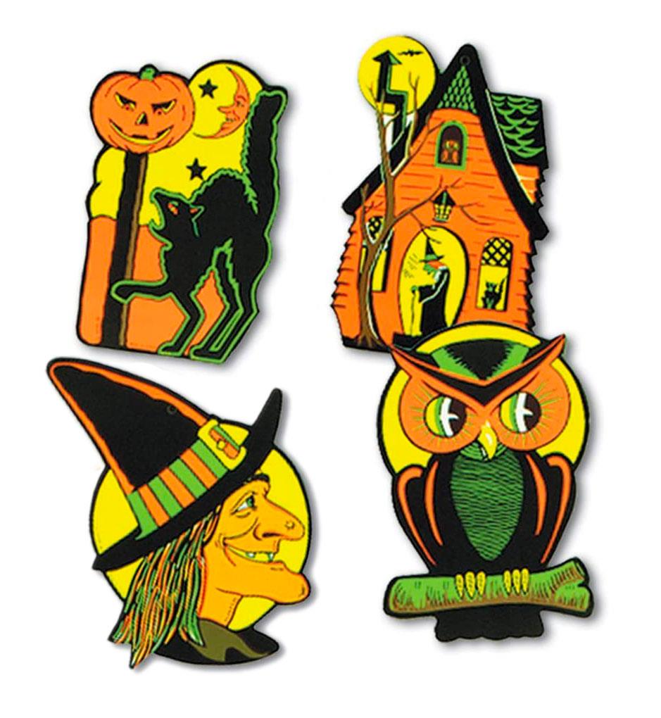 Embossed Halloween Cutout Decorations Pack of 4