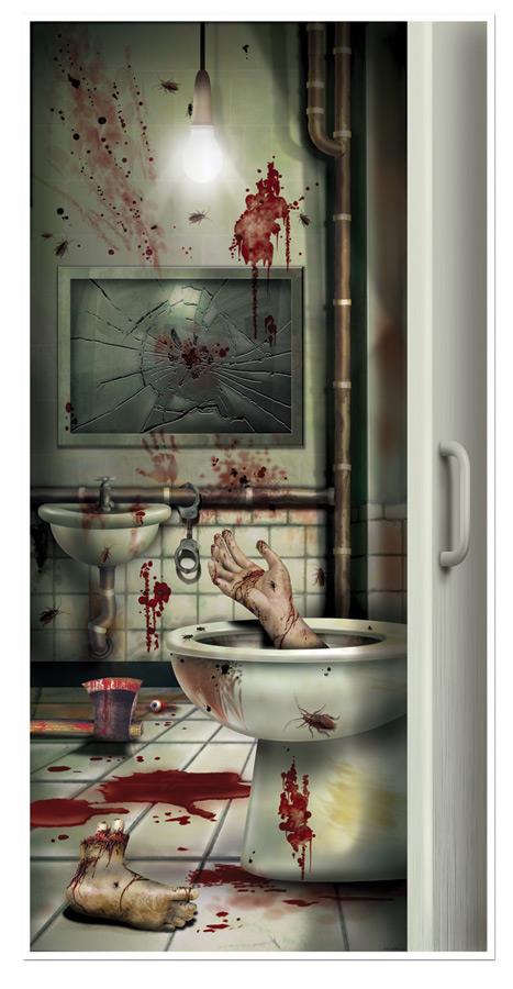Creepy Crapper Restroom Door Cover Halloween Decoration