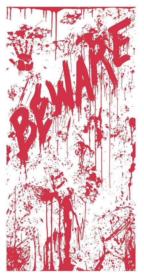 Bloody Beware Door Cover Halloween Decoration