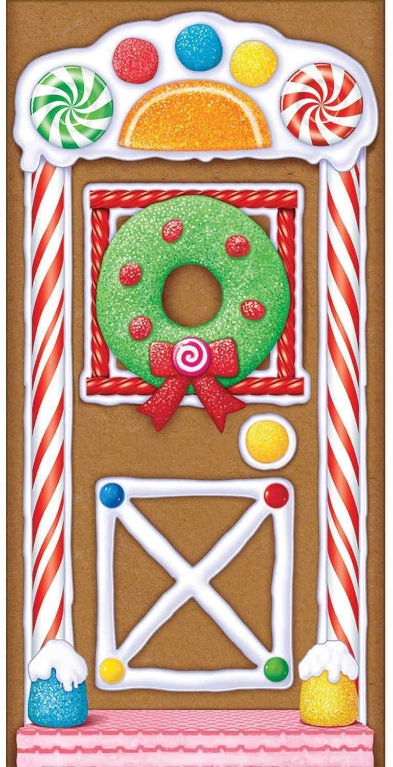 Gingerbread House Door Cover Christmas Decoration