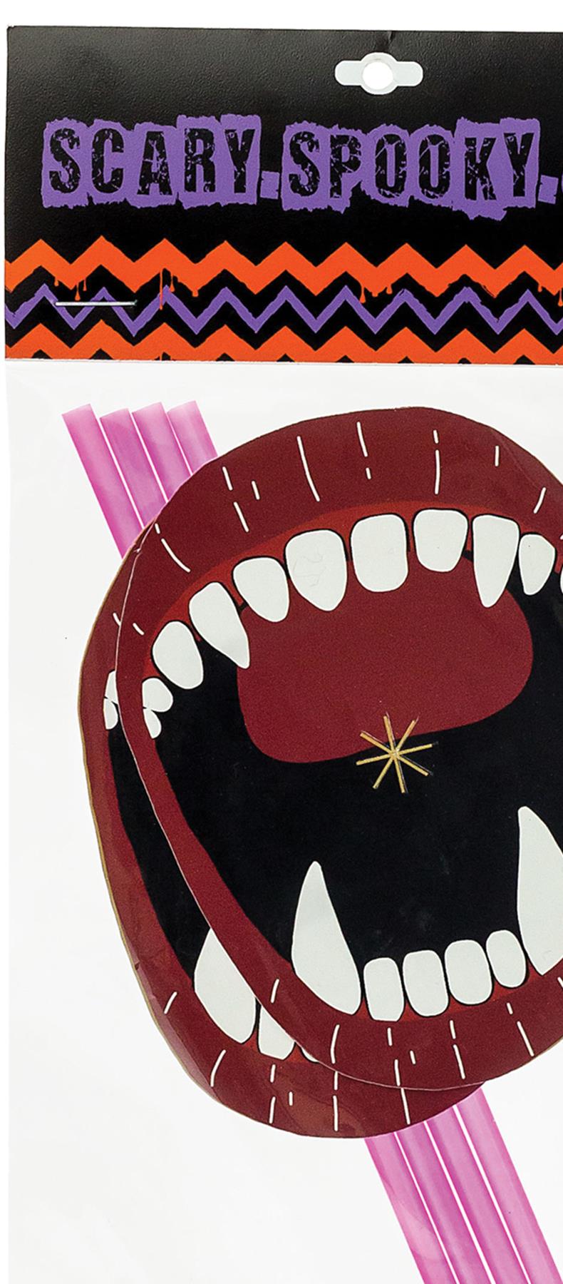 Straws With Fangs Paper Mouth Pack of 4