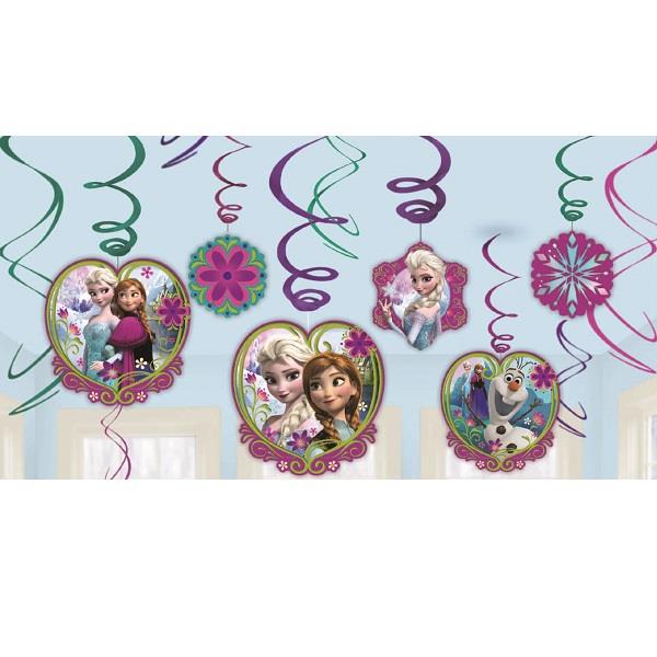 Frozen Hanging Swirl Decorations Pack of 12