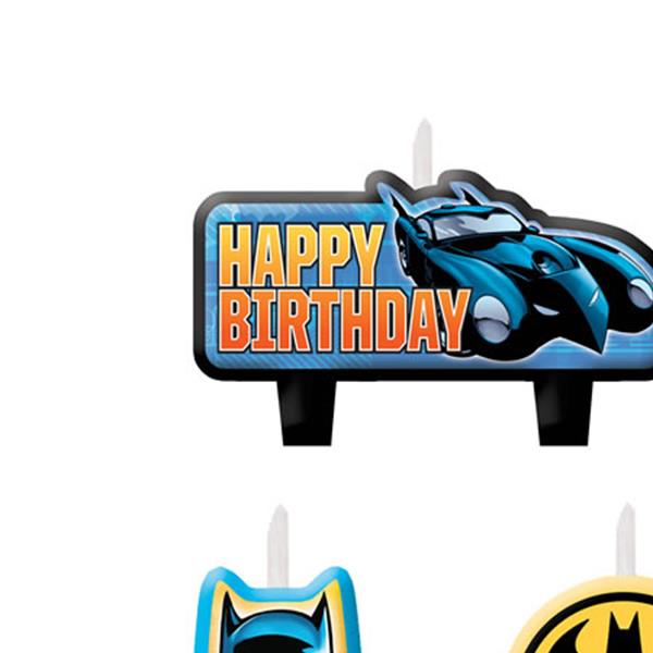 Batman Happy Birthday Mini Moulded Candle Pack of 4