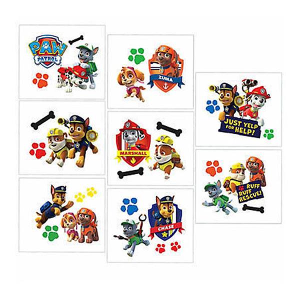 Paw Patrol Tattoos Pack of 8