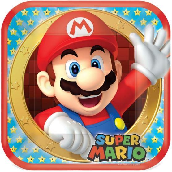 Super Mario Bros. Square Paper Dinner Plates 23cm Pack of 8