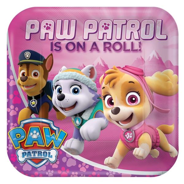 Paw Patrol Girls Dinner Plates Square