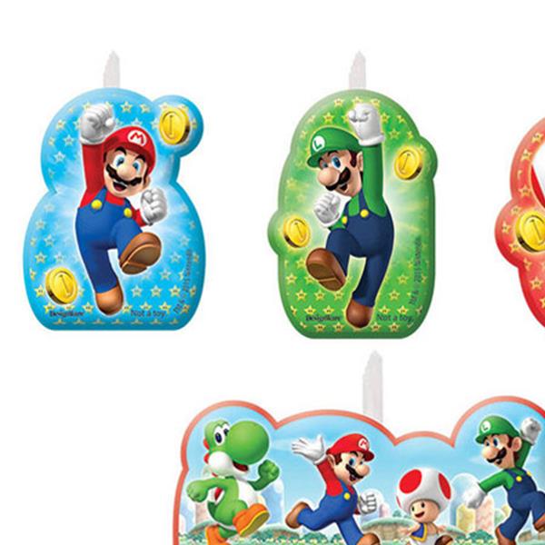 Super Mario Bros. Happy Birthday Mini Moulded Candle Pack of 4