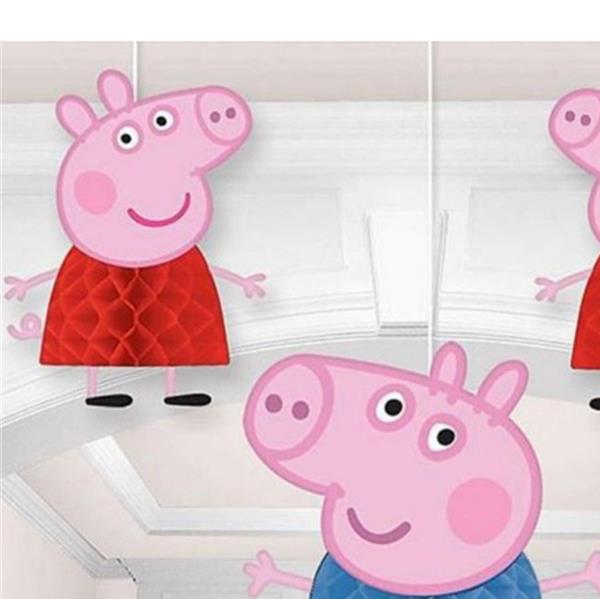 Peppa Pig Honeycomb Hanging Decorations Pack of 3