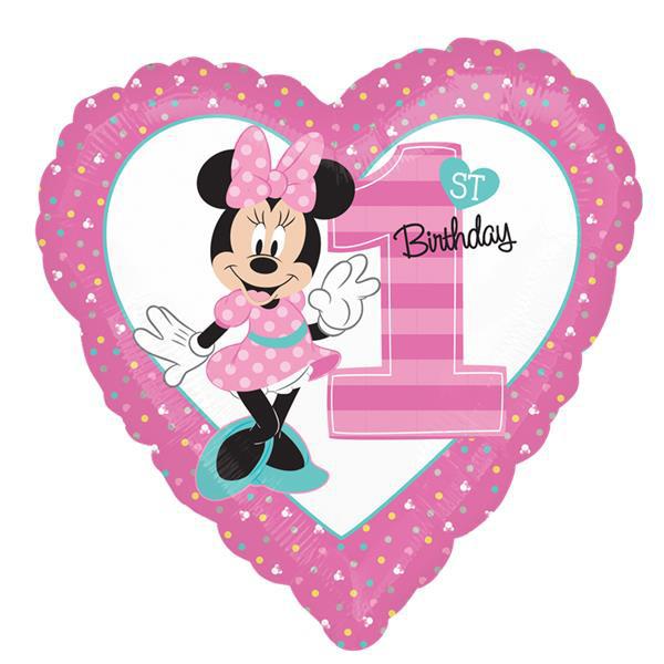 Minnie Mouse 1st Birthday 45cm Balloon