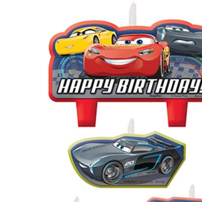 Cars 3 Happy Birthday Mini Moulded Candle Pack of 4
