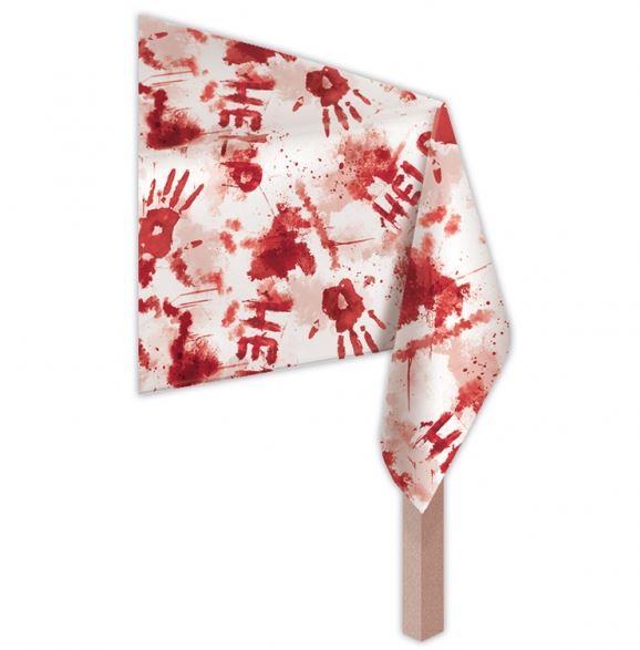 Bloody Hands Help Plastic Table Cover