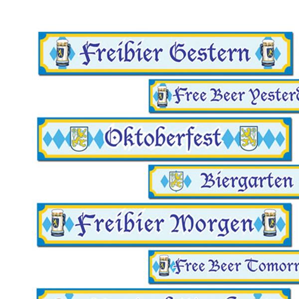 Oktoberfest Glossy Cardboard Sign Cutouts Pack of 4