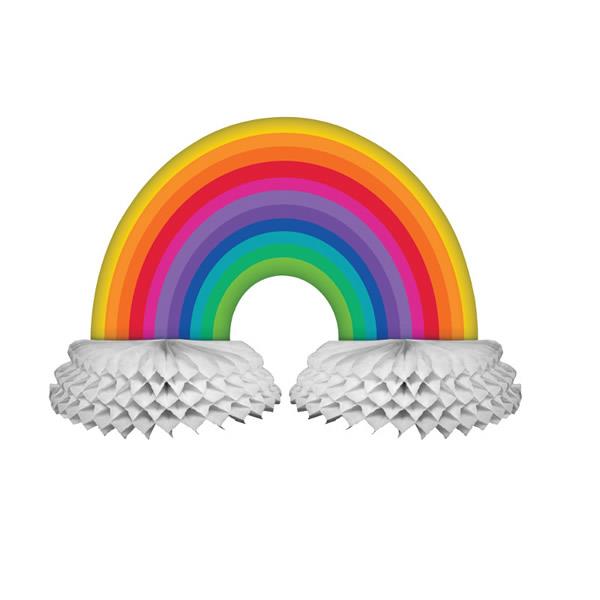 Rainbow Pride Shaped Cardboard Honeycom Centrepiece