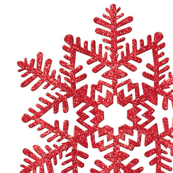 Red Glitter Snowflake Hanging Decoration 27cm