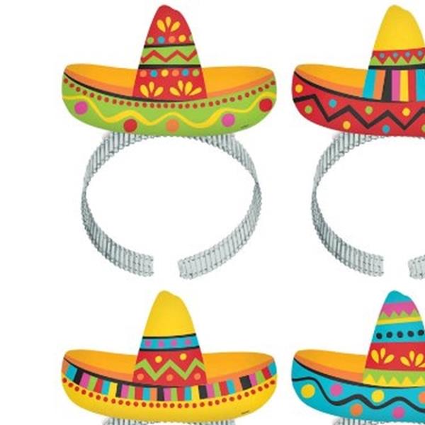 Sombrero Fiesta Headbands Pack of 8