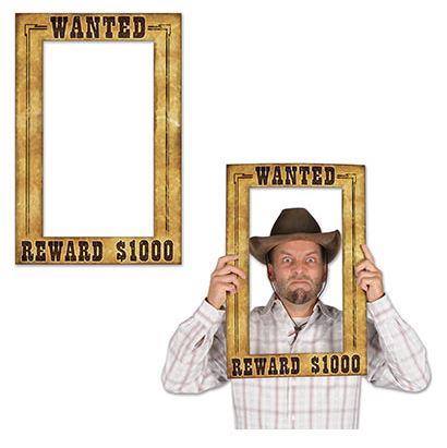 Western Wanted Frame Cardboard Photo Prop