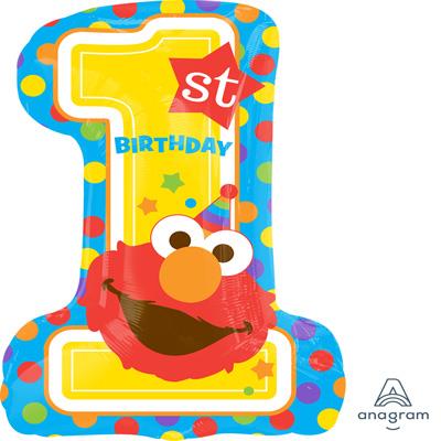 Shape Sesame Street 1st Birthday Elmo Foil Balloon
