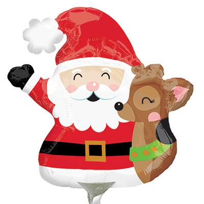 Mini Shape Santa and Reindeer Foil Balloon