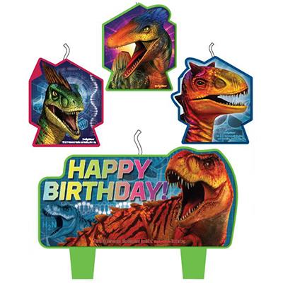 Jurassic World Happy Birthday Mini Moulded Candle Pack of 4