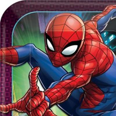 Spider-Man Webbed Square Paper Dinner Plates Pack of 8