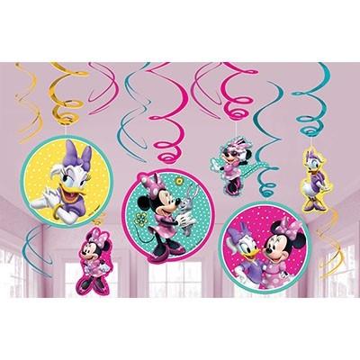 Minnie Mouse Happy Helpers Hanging Swirl Decorations Pack of 12
