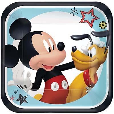 Mickey Mouse on the Go Square Paper Luncheon Plates Pack of 8