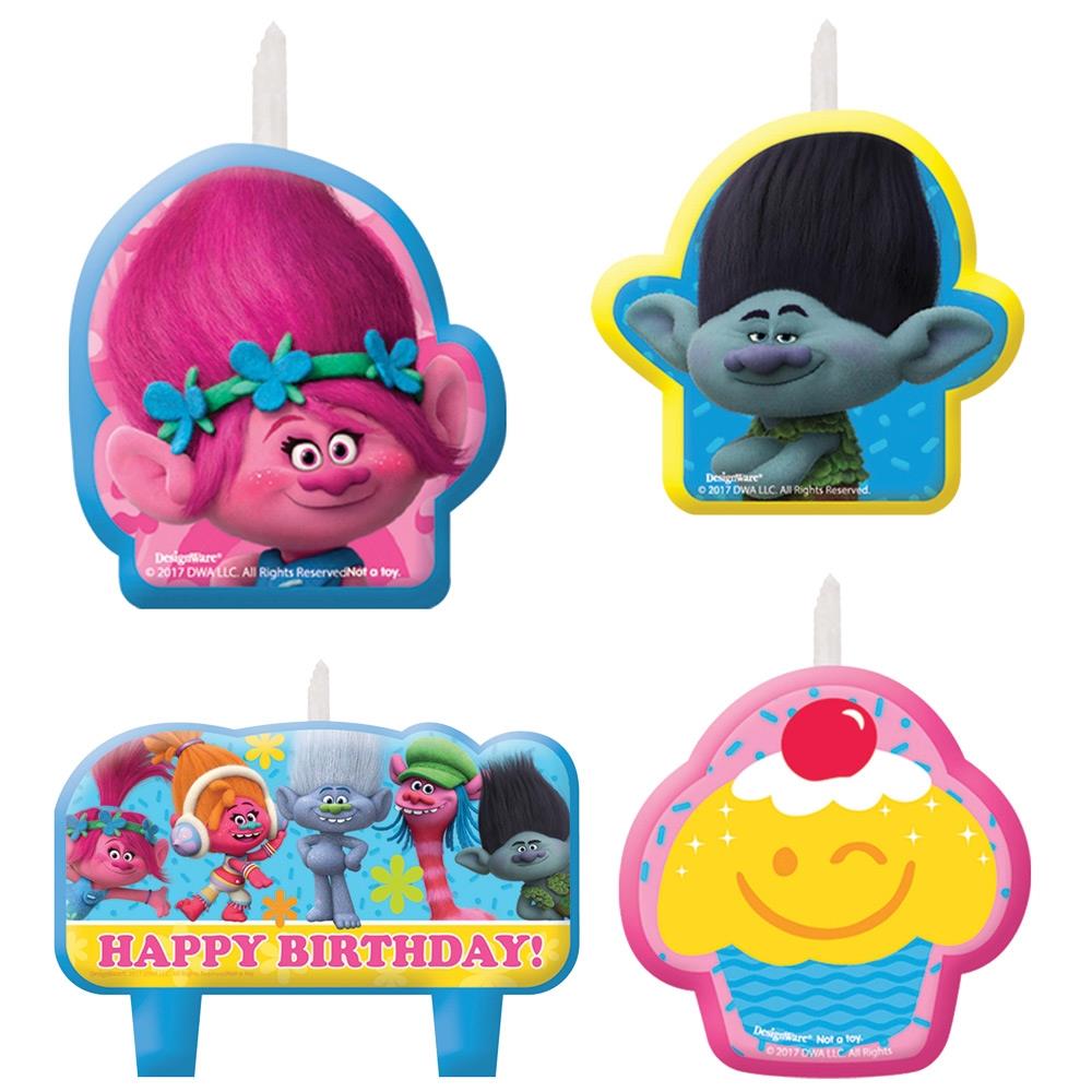 Trolls Birthday Candle Set