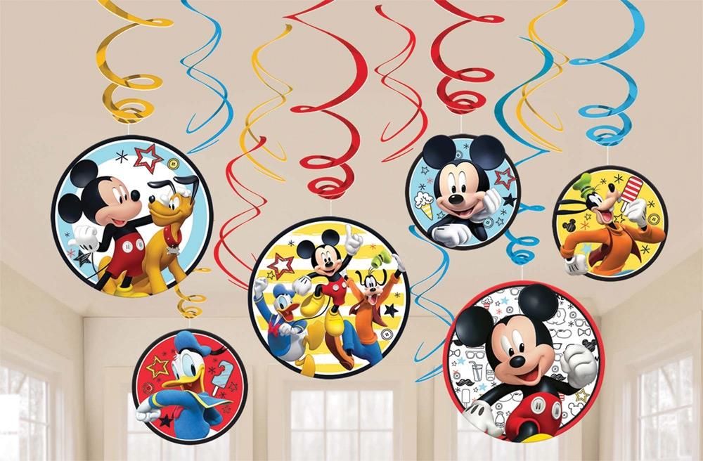Disney Mickey Mouse Foil Hanging Swirls Pack of 12