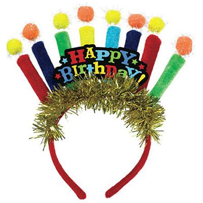 Birthday Candle Fabric Ruffle Headband Adult Costume Accessory