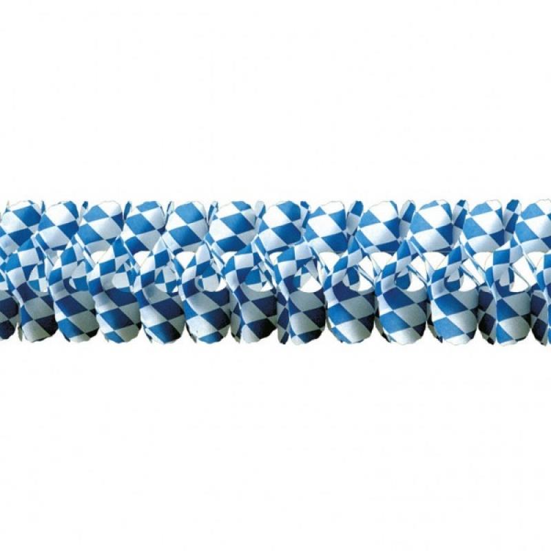 Oktoberfest Bavarian Check Blue White Garland