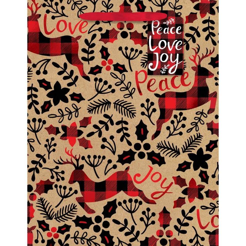 Peace Love Joy Medium Vertical Gift Bag
