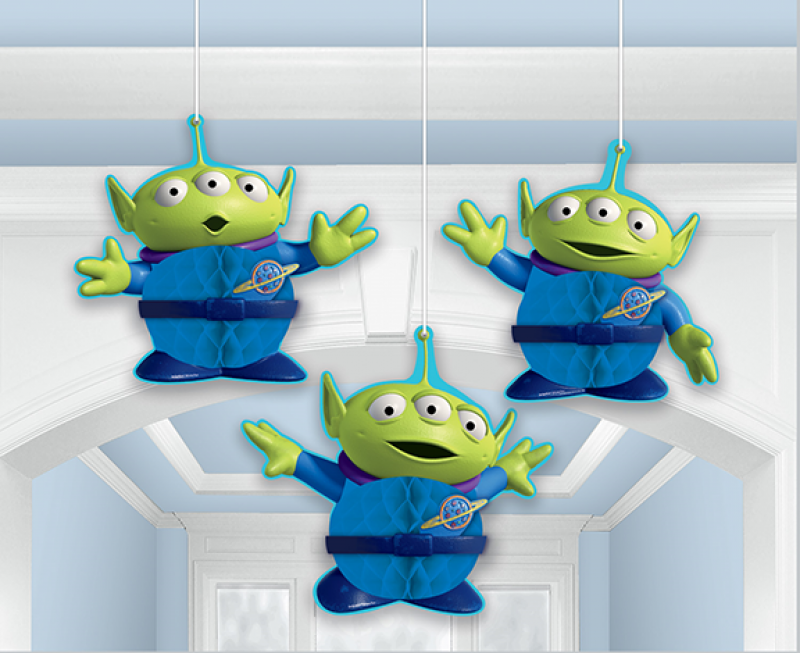 Toy Story 4 Alien Hanging Honeycomb Decorations Pack of 3