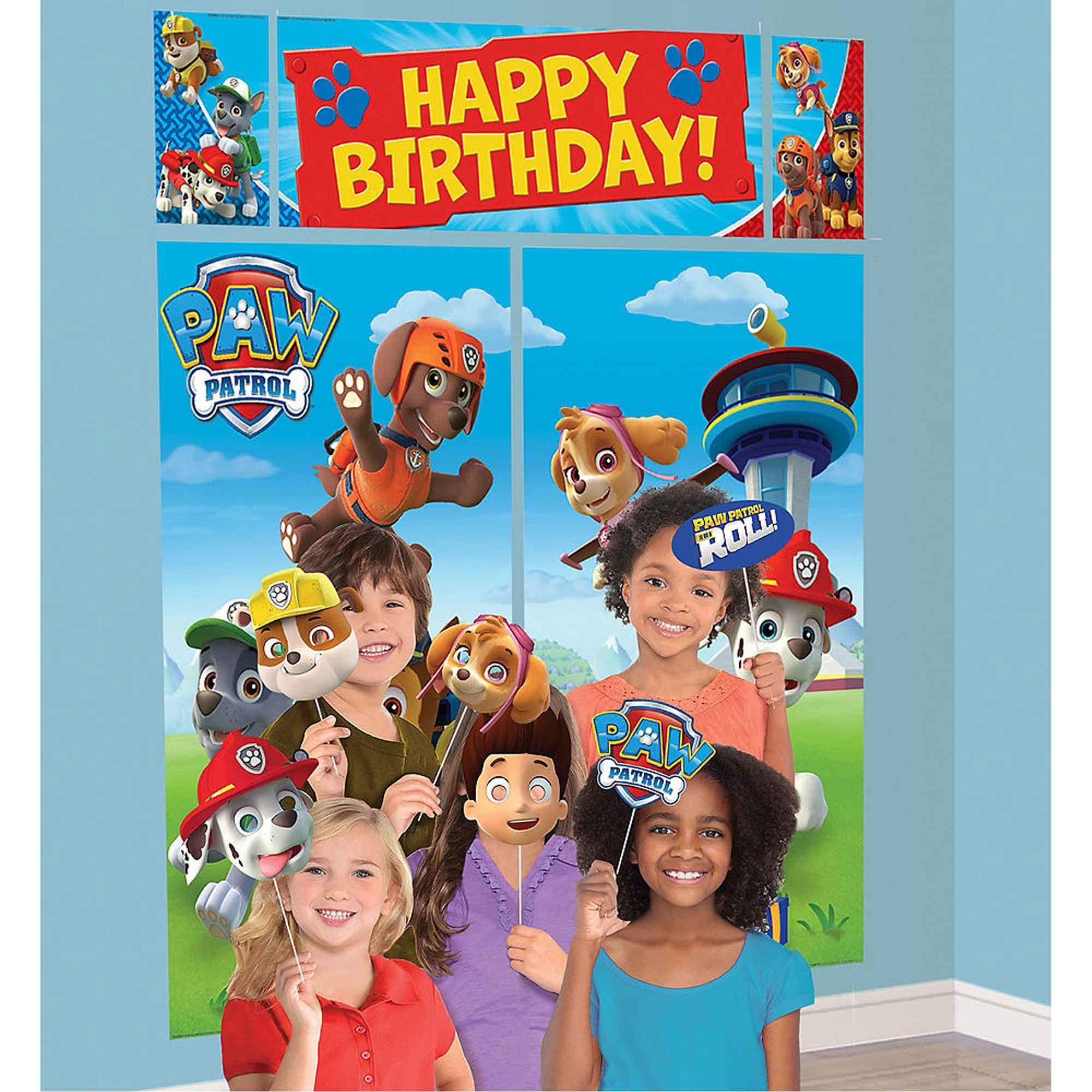 Paw Patrol Happy Birthday Scene Setter & Photo Prop Kit