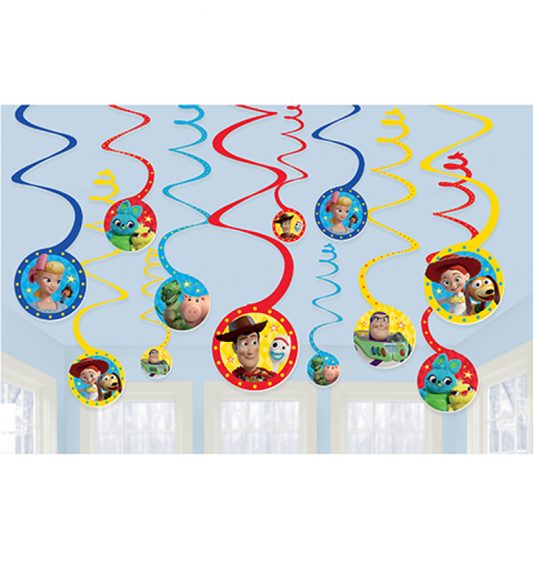 Toy Story 4 Hanging Swirl Decorations Pack of 12