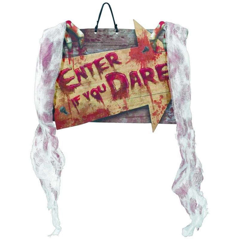 Enter If You Dare Halloween Hanging Sign