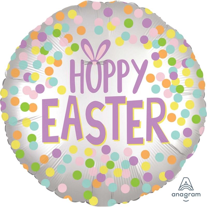 Hoppy Easter Satin 45cm Foil Balloon