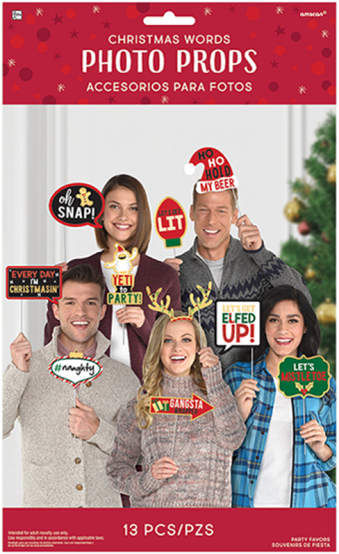 Christmas Words Signs Photo Prop Kit Pack of 13