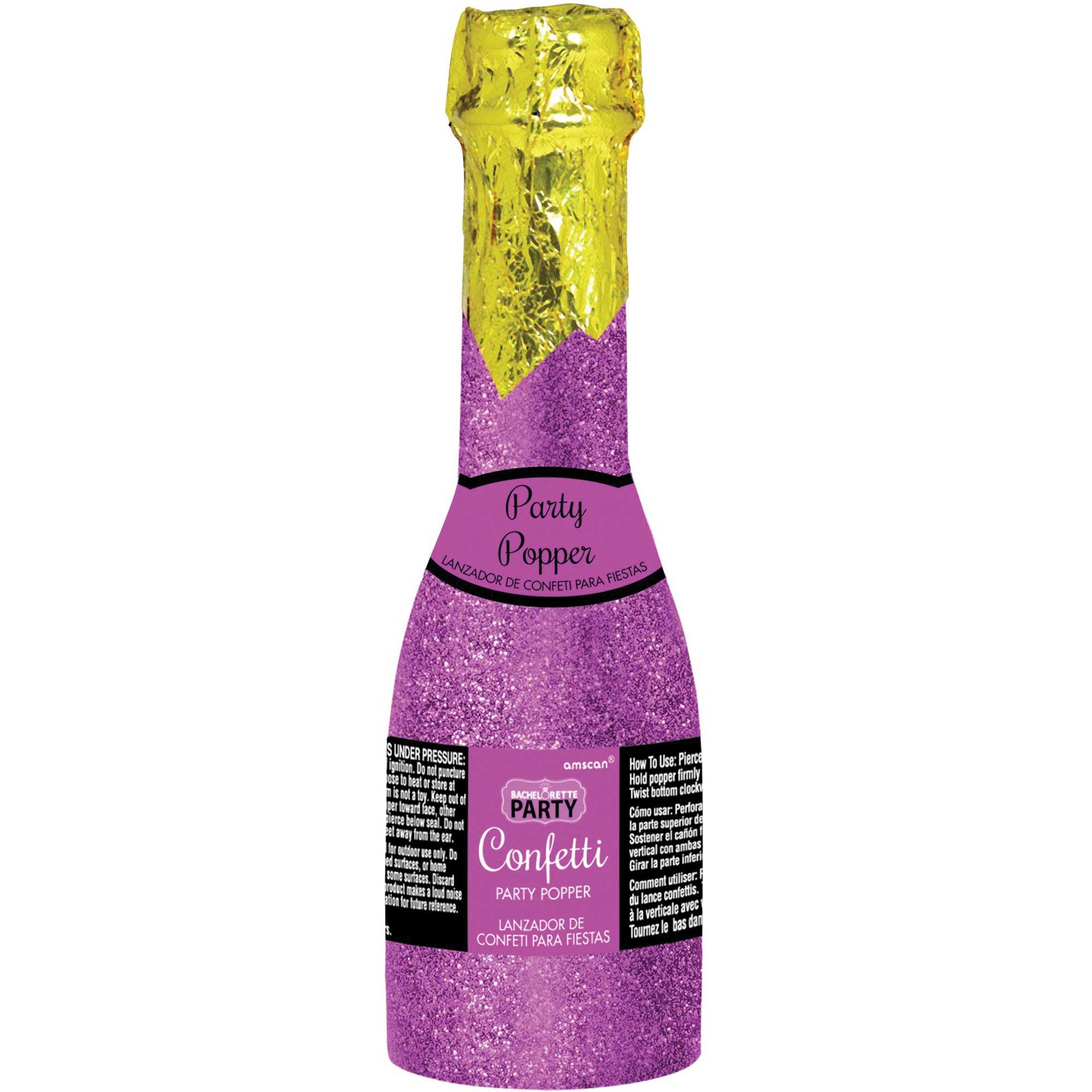 Bachelorette Party Glittered Champagne Bottle Confetti Popper