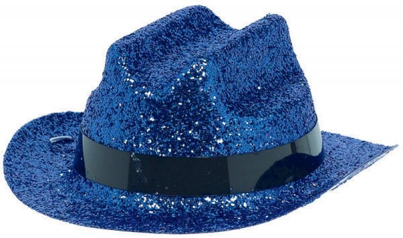 Blue Mini Glitter Cowboy Hat Adult Costume Accessory