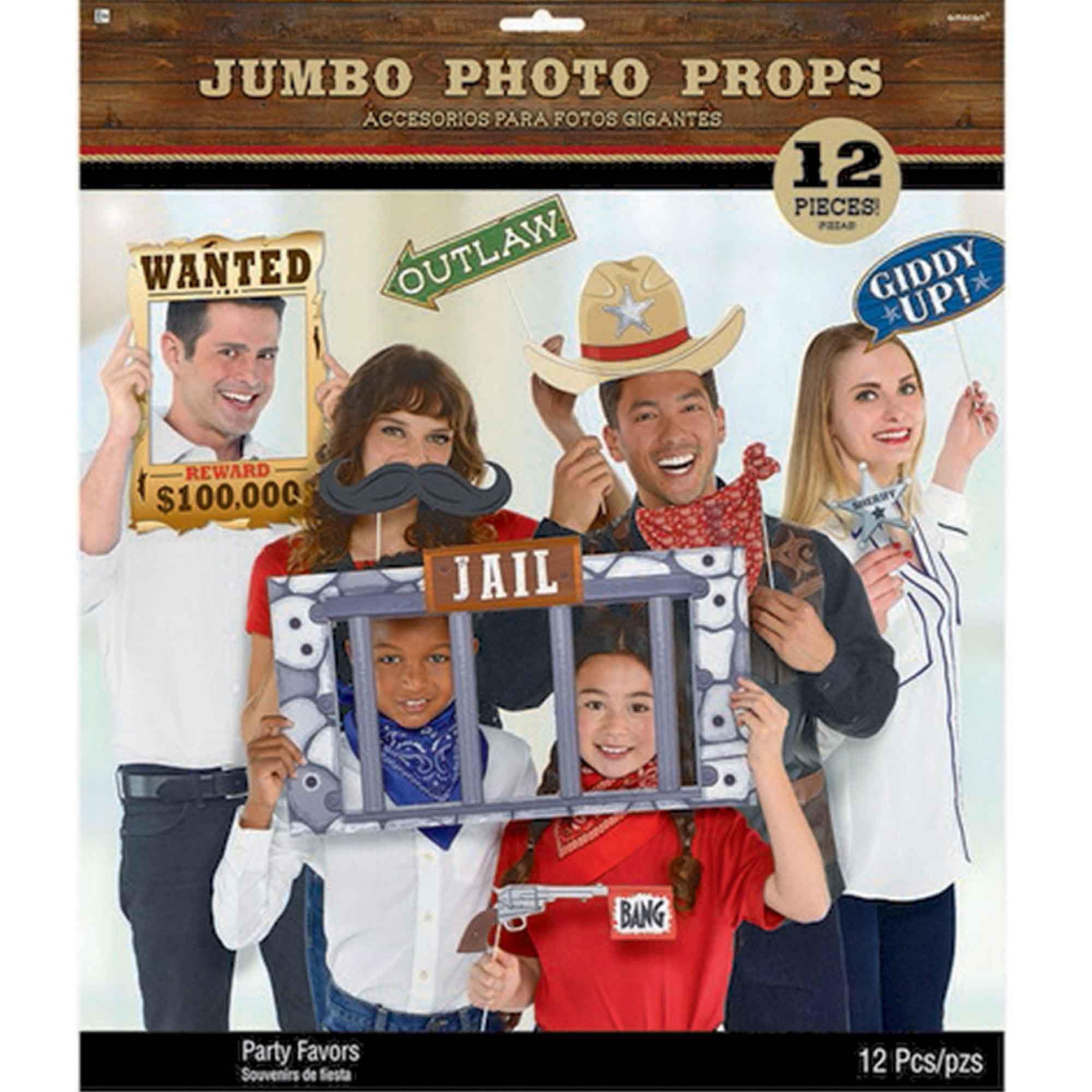 Western Jumbo Photo Prop Kit Pack of 12