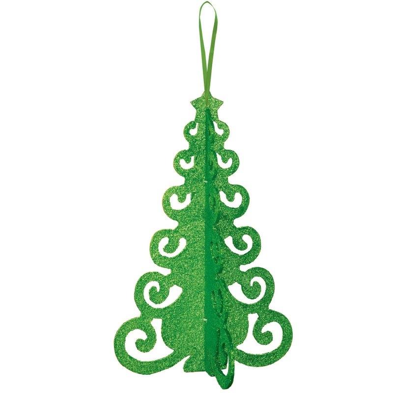 Christmas Tree Filigree 3D Decoration Green